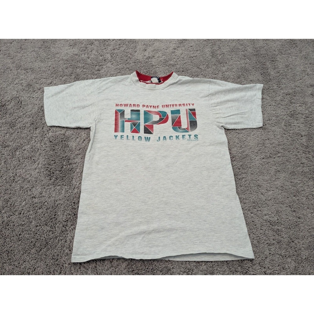 Vintage Howard Payne University T Shirt Mens Large Gray‎ J & M Sportswear 1990s